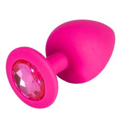 Bejewelled Pink Silicone Jewelled Butt Plug