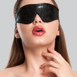 Bondage Boutique Black Rose Faux Fur Lined Blindfold