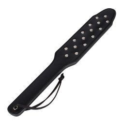Bondara Black Faux Leather Stud Paddle