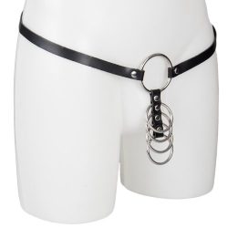 Bondara Faux Leather Five Gates of Hell Cock Ring with Belt