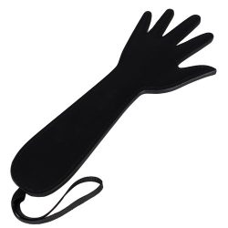 Bondara Lusty Limb Black Faux Leather Hand Paddle - 11.5 Inch