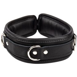 Bondara Luxe Erotica Black Leather Lockable Collar