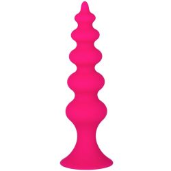Bondara Pink Silicone Ripple Suction Butt Plug