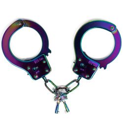 Bondara Shiny B!tch Holographic Stainless Steel Handcuffs