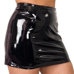 Bondara Siren Wet Look Latex Blend Mini Skirt