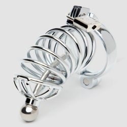 DOMINIX Deluxe Corkscrew Male Chastity Cage with Urethral Sound