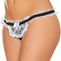 Escante Crotchless French Maid Thong