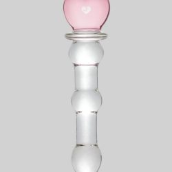 Lovehoney Beaded Heart Sensual Glass Dildo 6 Inch