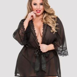 Lovehoney Plus Size Barely There Sheer Black Robe