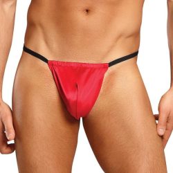 Male Power Red Smooth Silk Posing Pouch